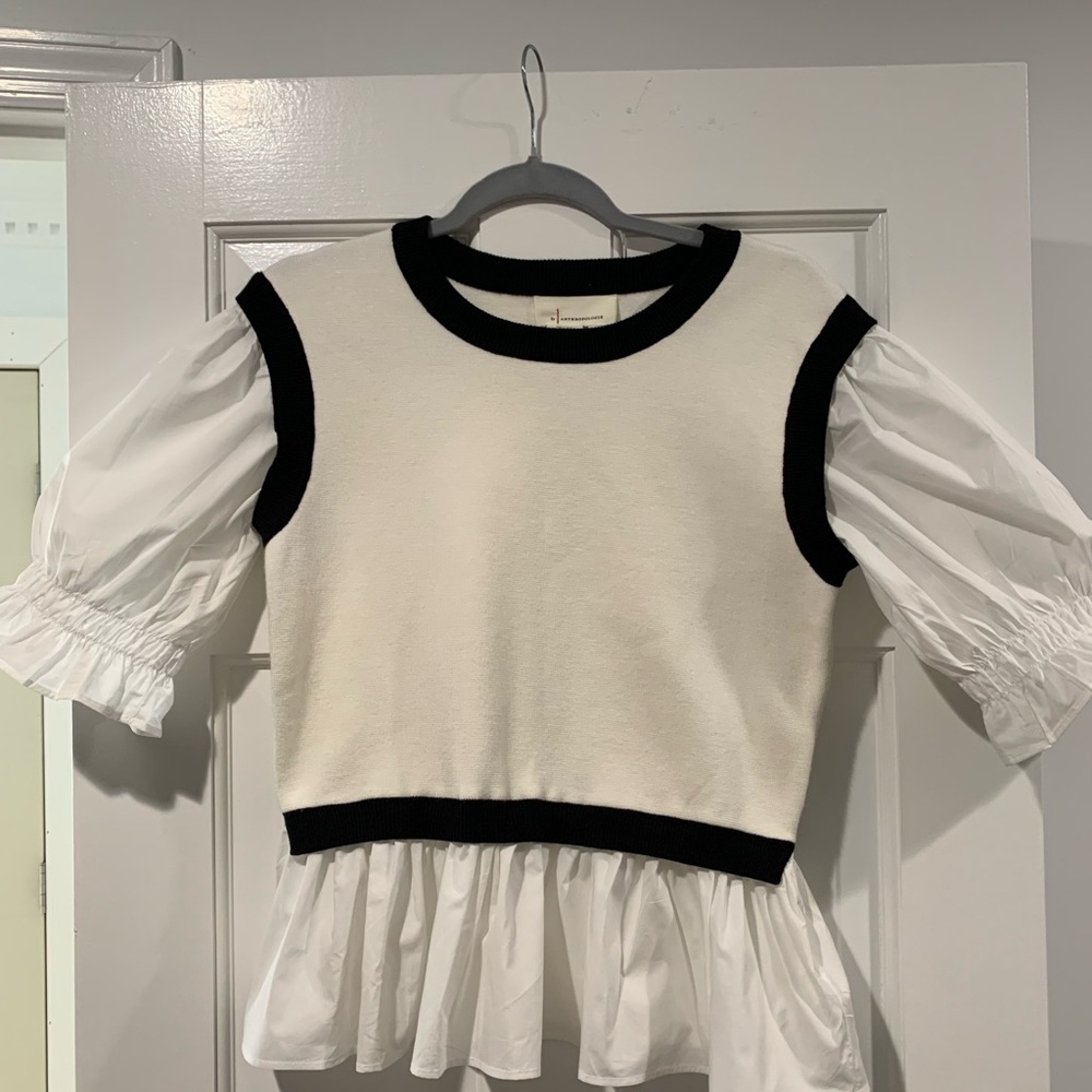 Anthropologie peplum knit sweater size small NWOT